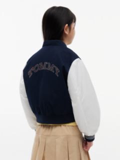 Rhinestone Flag Relaxed Bomber Jacket — Blue 5