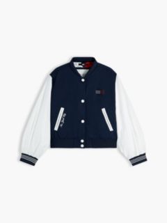 Rhinestone Flag Relaxed Bomber Jacket — Blue 6