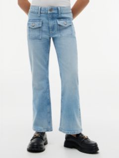 Slim Patch Pocket Flared Jeans — Blue 2