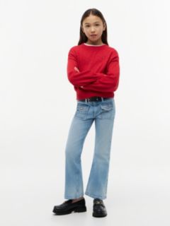 Slim Patch Pocket Flared Jeans — Blue 1