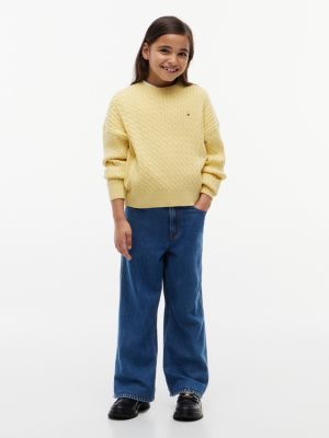 blue mabel high rise wide leg jeans for girls tommy hilfiger