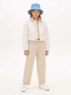 Textured Back Logo Relaxed Jacket — White 3