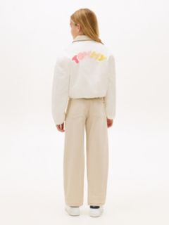 Textured Back Logo Relaxed Jacket — White 4