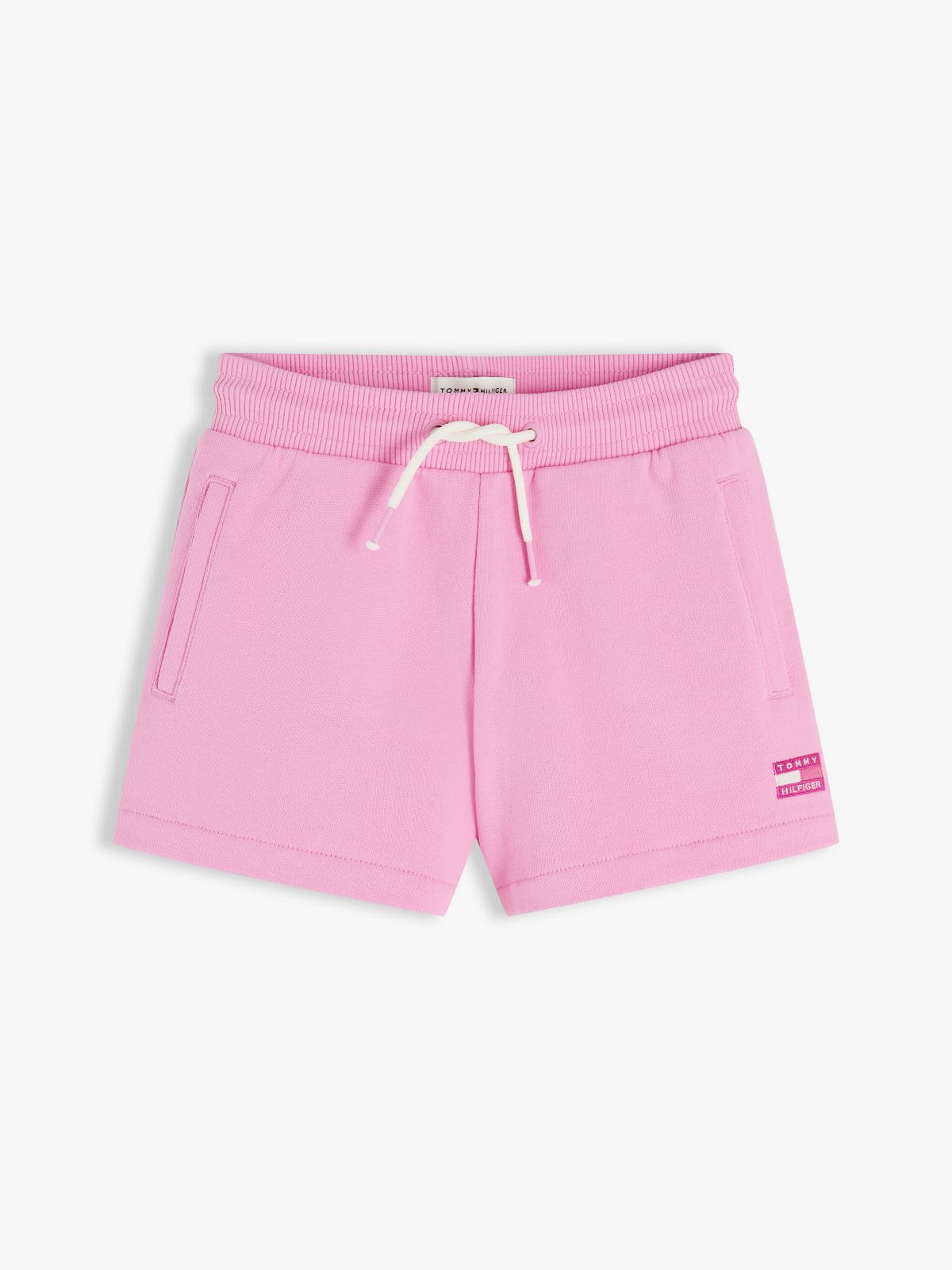 Tonal Flag Relaxed Terry Sweat Shorts — Pink