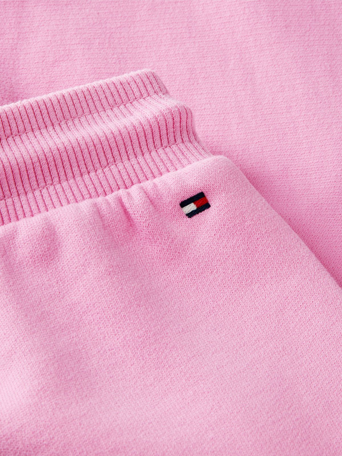 Tonal Flag Relaxed Terry Sweat Shorts — Pink