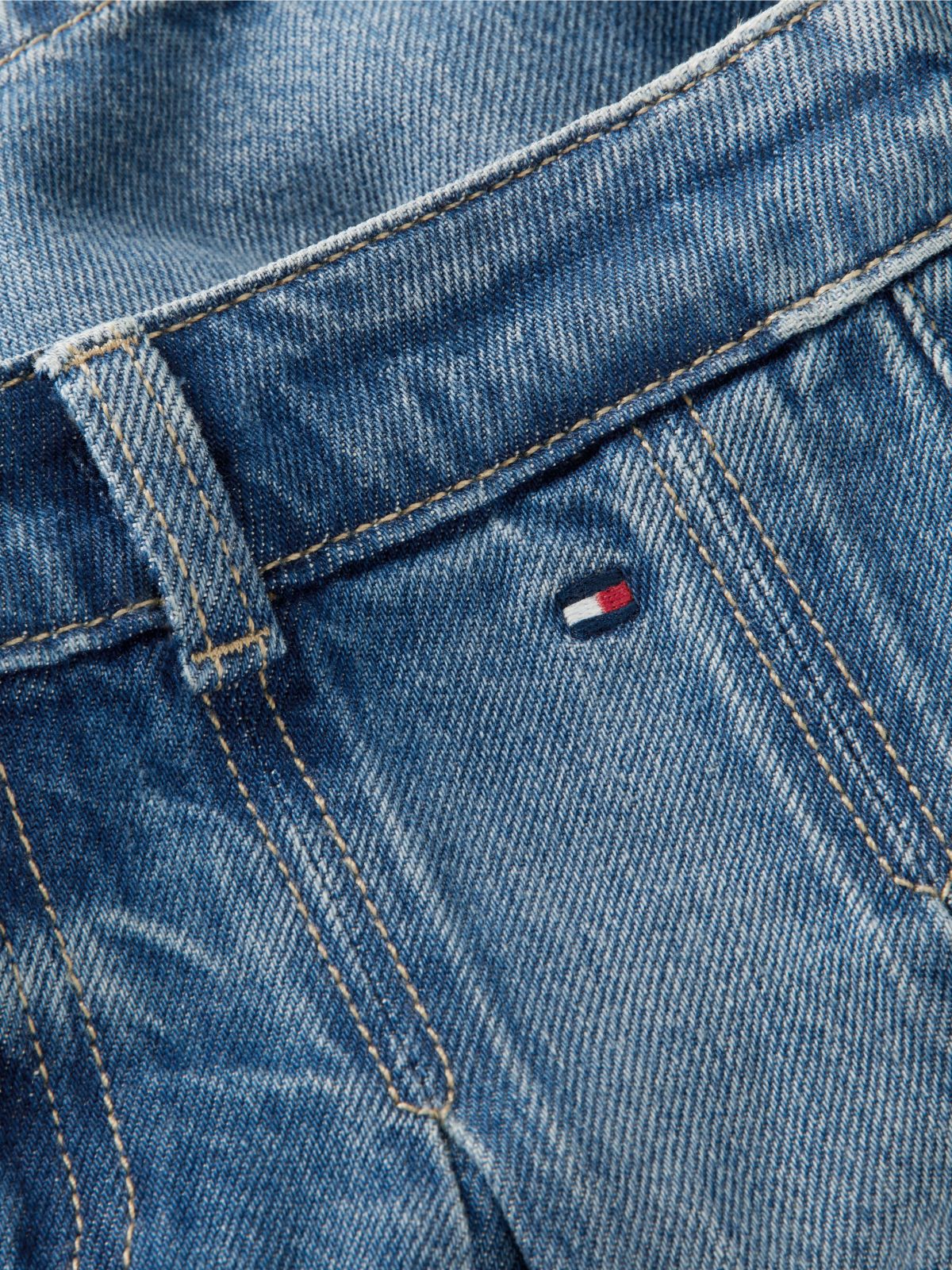 Pleated Denim Skirt — Blue