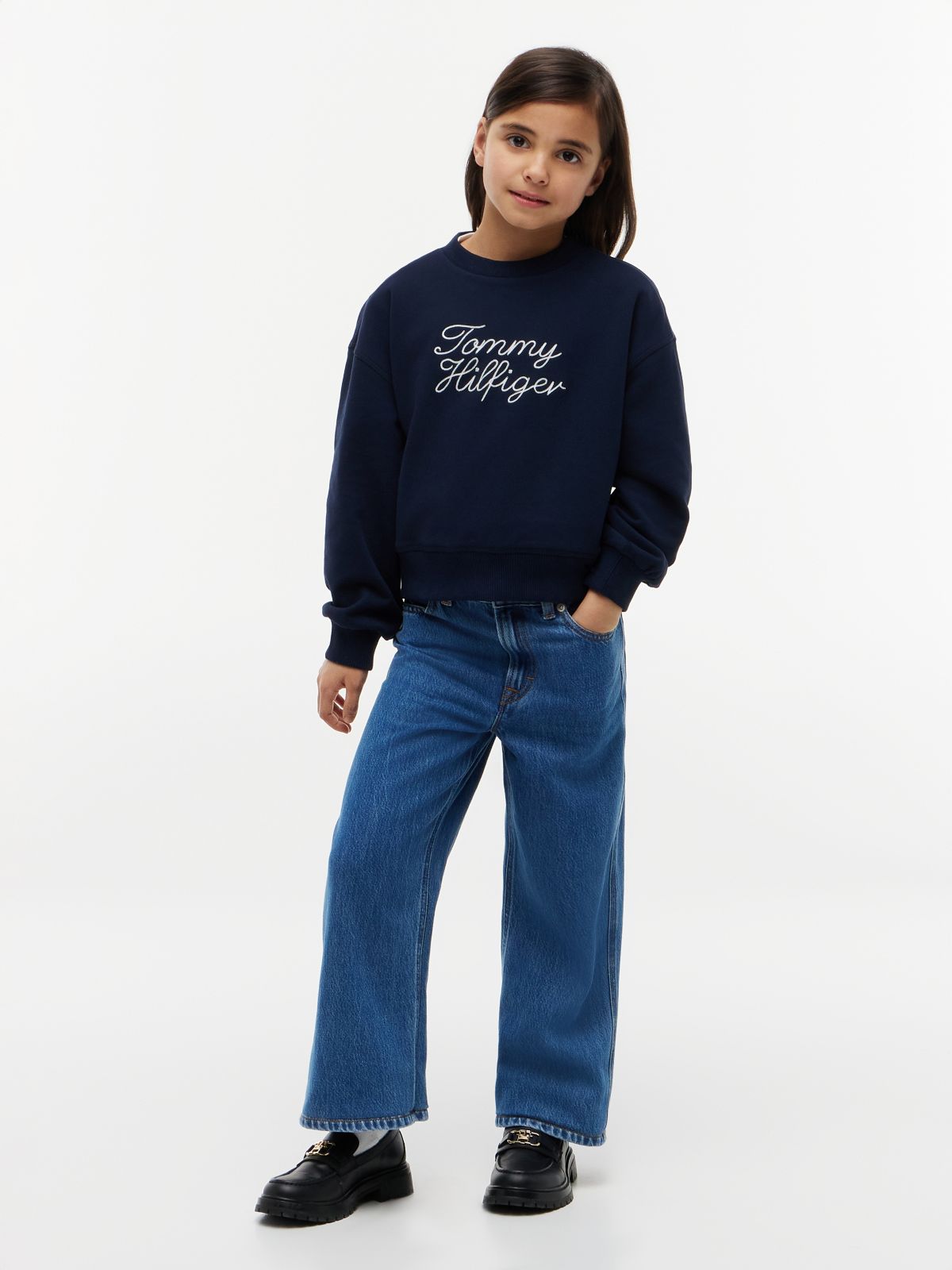 Rope Logo Relaxed Terry Sweatshirt — Blue