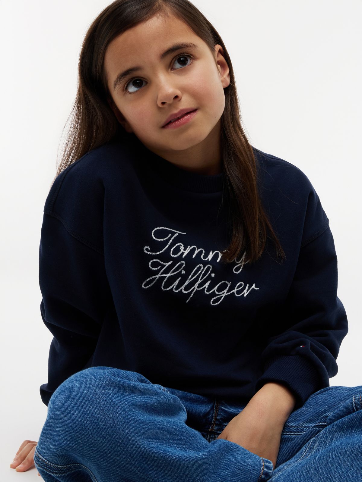 Rope Logo Relaxed Terry Sweatshirt — Blue