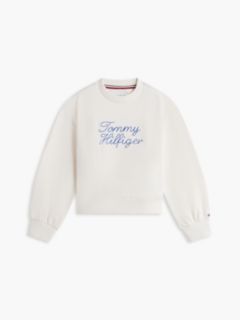 Rope Logo Relaxed Terry Sweatshirt — Beige 5