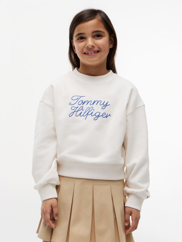 Rope Logo Relaxed Terry Sweatshirt — Beige