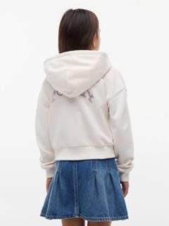 Rhinestone Flag Relaxed Zip-Thru Hoody — Beige 4
