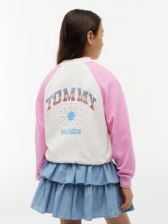 Rhinestone Back Logo Relaxed Bomber Jacket — Multi 4