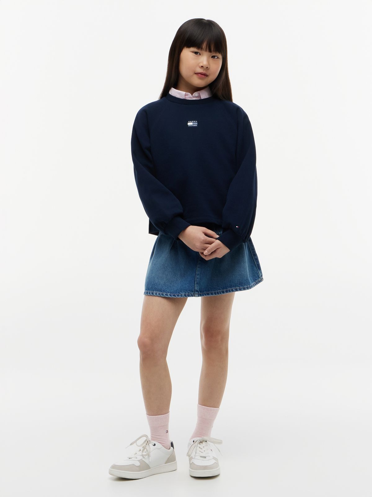 Raglan Sleeve Relaxed Terry Sweatshirt — Blue