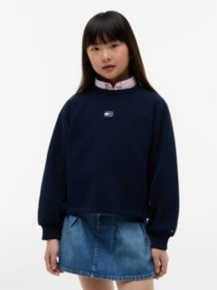 Raglan Sleeve Relaxed Terry Sweatshirt — Blue 1