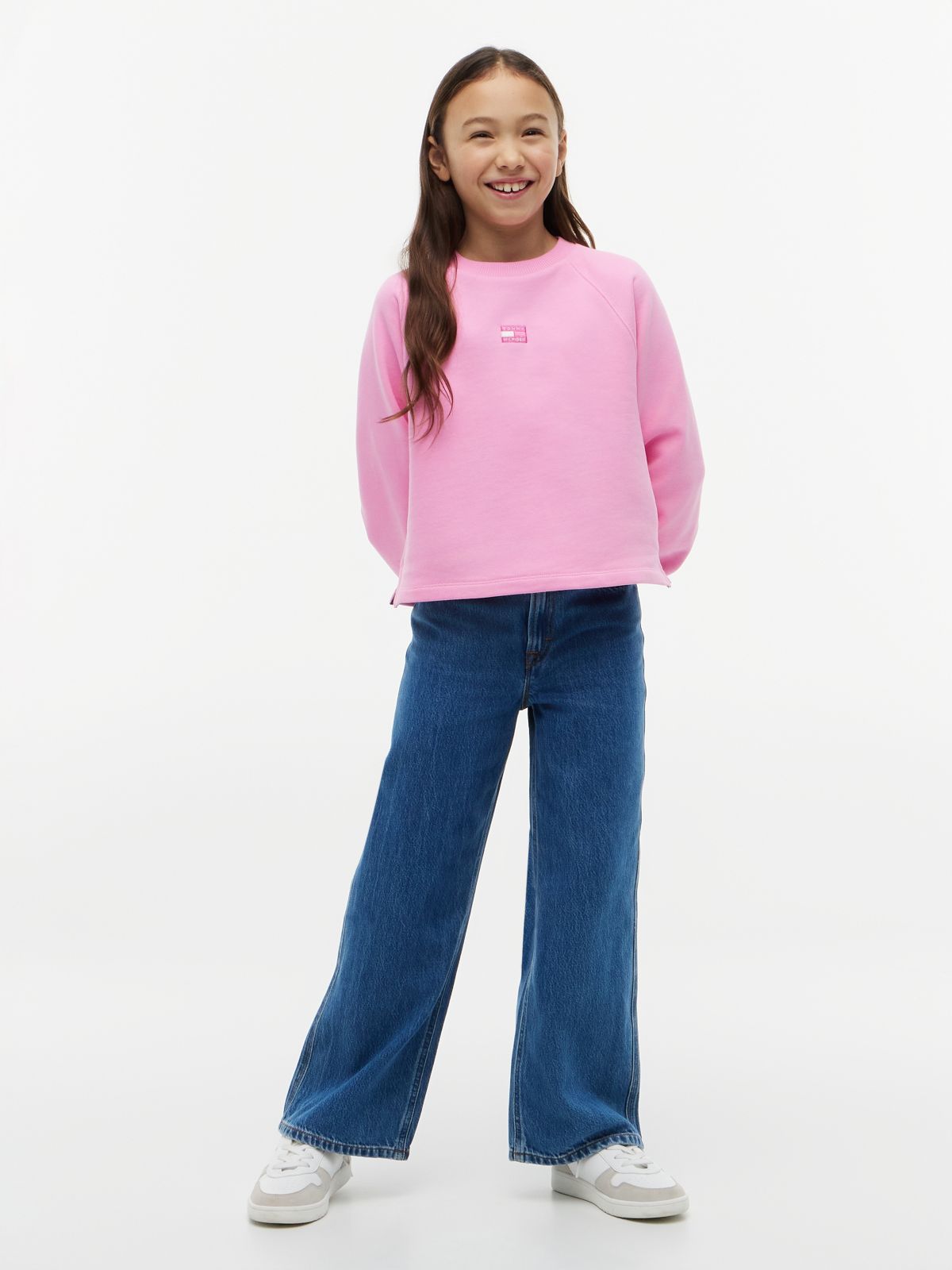 Raglan Sleeve Relaxed Terry Sweatshirt — Pink