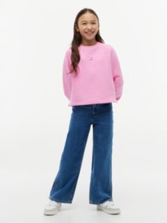 Raglan Sleeve Relaxed Terry Sweatshirt — Pink 2