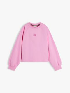 Raglan Sleeve Relaxed Terry Sweatshirt — Pink 5