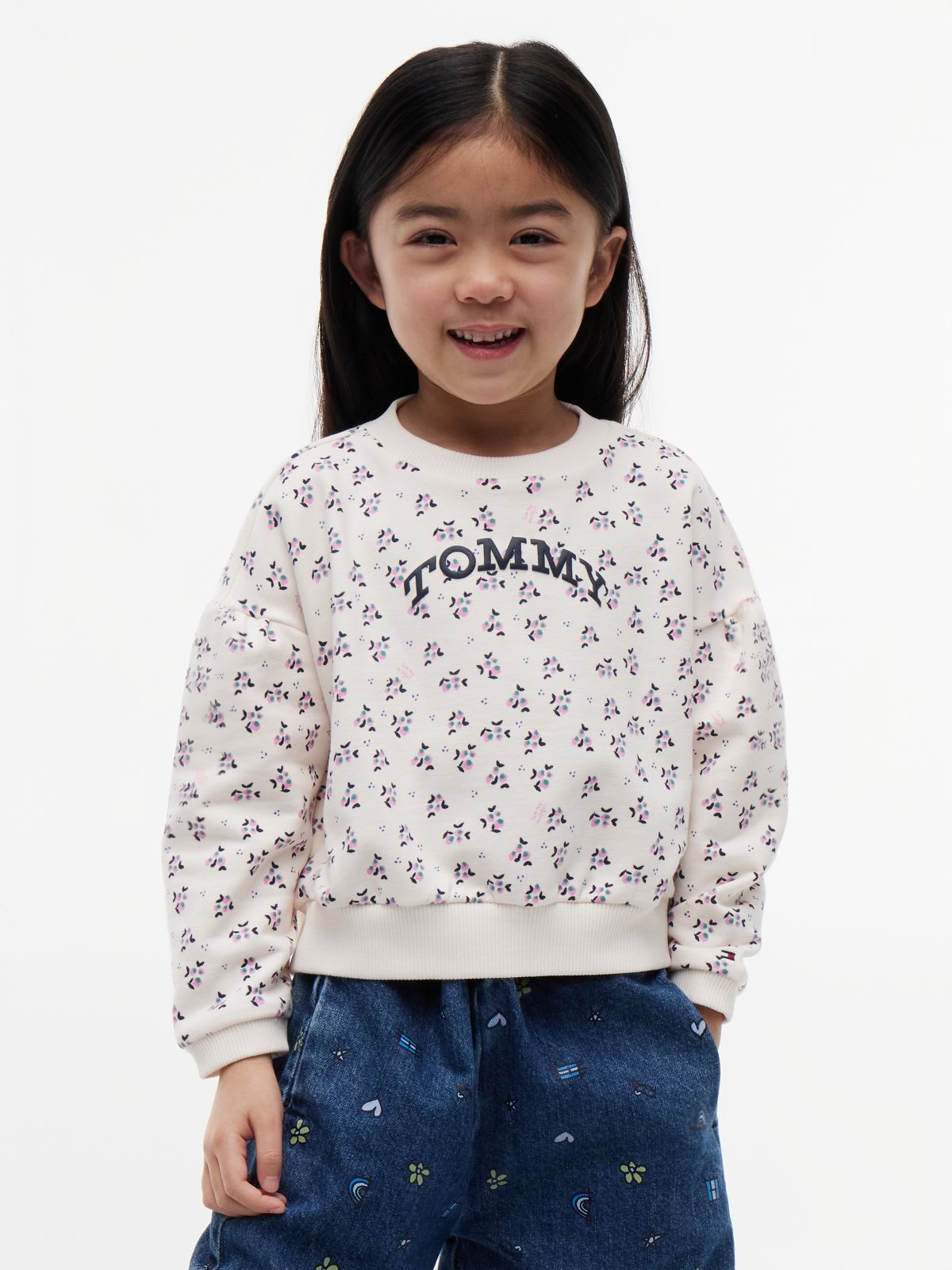 Logo Relaxed Terry Sweatshirt — Beige