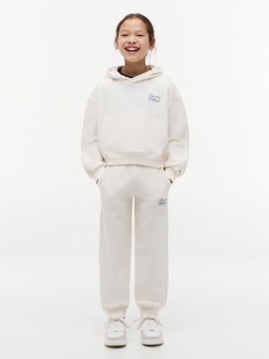 beige rope logo terry relaxed joggers for girls tommy hilfiger