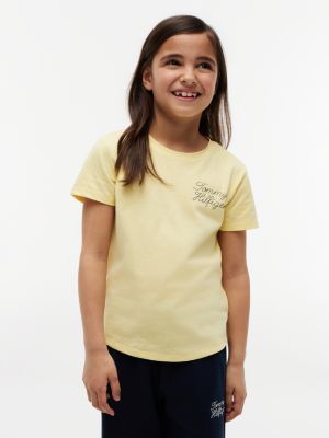 yellow rope logo slim t-shirt for girls tommy hilfiger