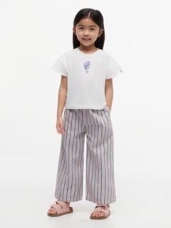 Graphic Flutter Sleeve Relaxed Jersey T-Shirt — White 2