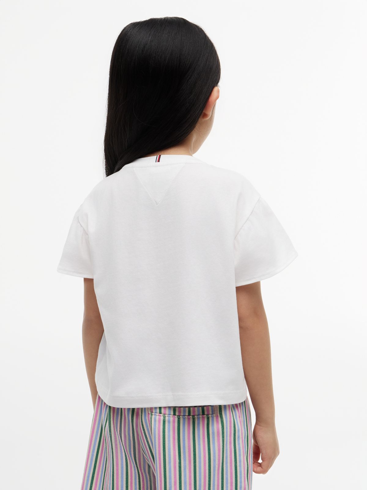 Graphic Flutter Sleeve Relaxed Jersey T-Shirt — White