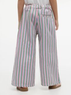 Stripe Denim Wide Leg Culottes — Multi 4