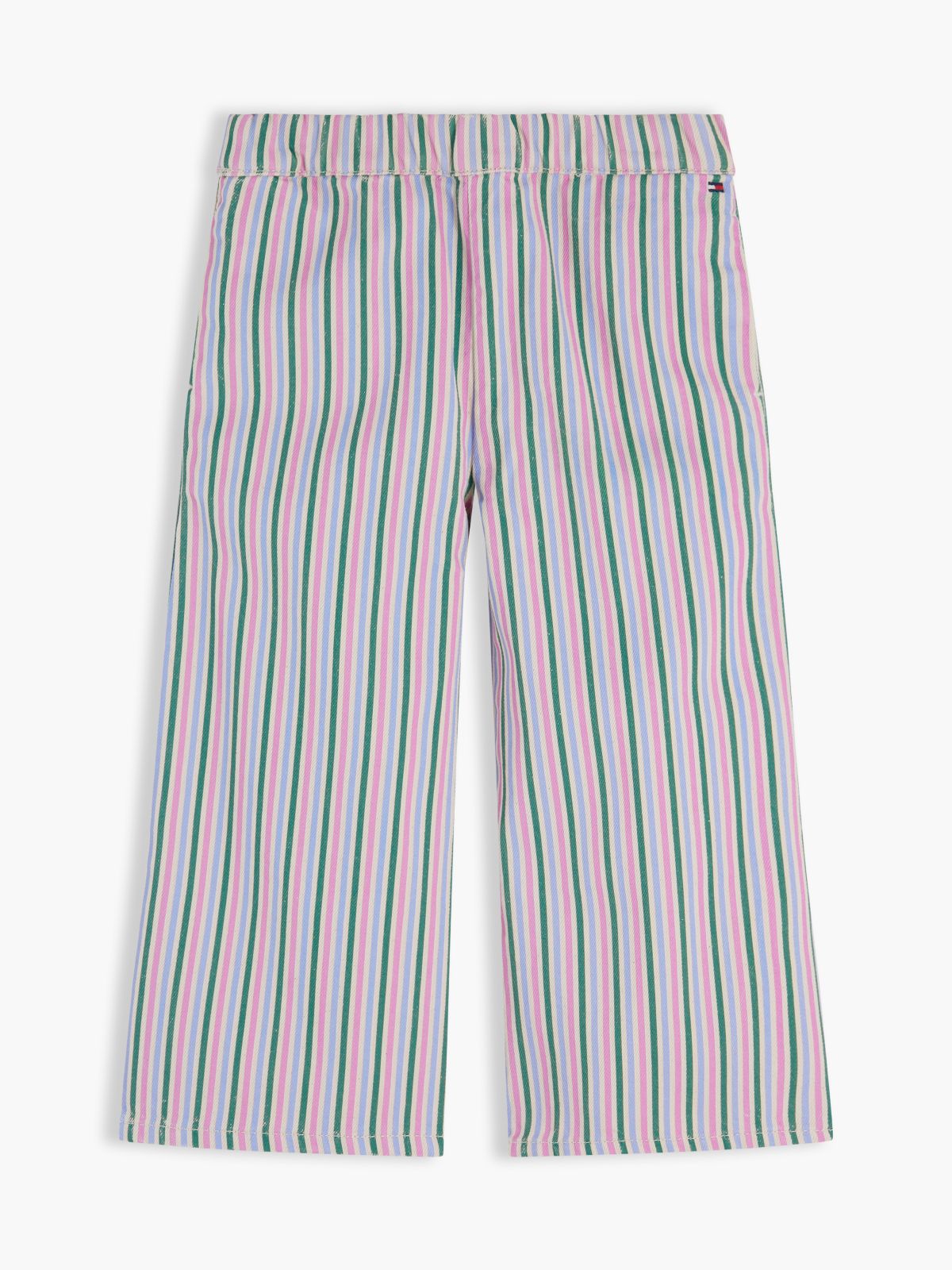 Stripe Denim Wide Leg Culottes — Multi
