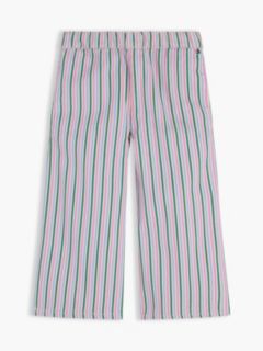 Stripe Denim Wide Leg Culottes — Multi 5