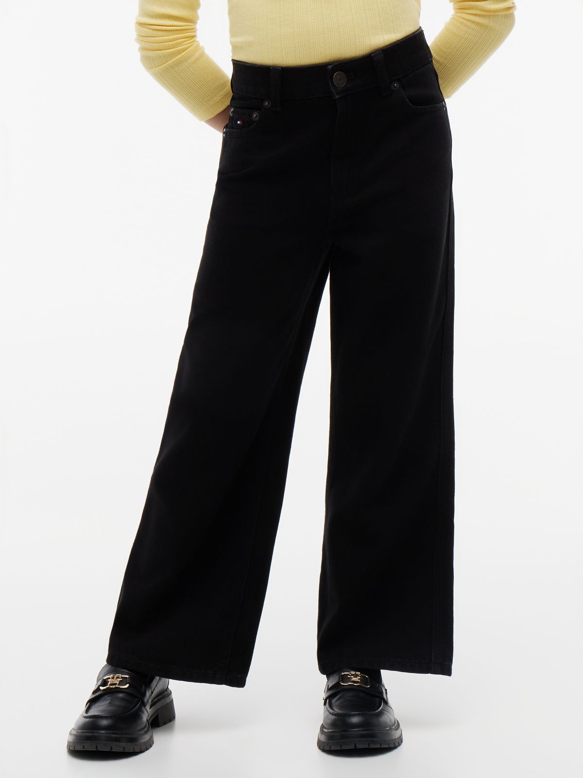 Mabel High Rise Wide Leg Black Jeans — Black