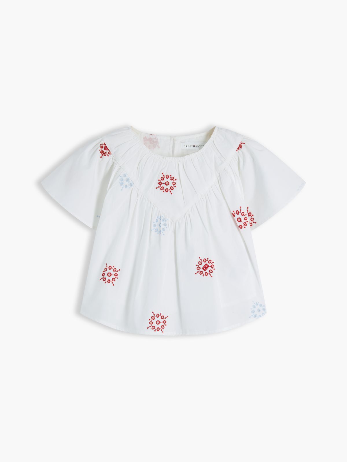 Broderie Anglaise Relaxed Short Sleeve Top — White