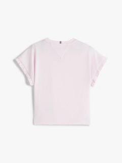 Adaptive Frill Sleeve Relaxed T-Shirt — Pink 2