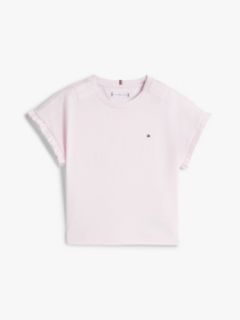Adaptive Frill Sleeve Relaxed T-Shirt — Pink 1