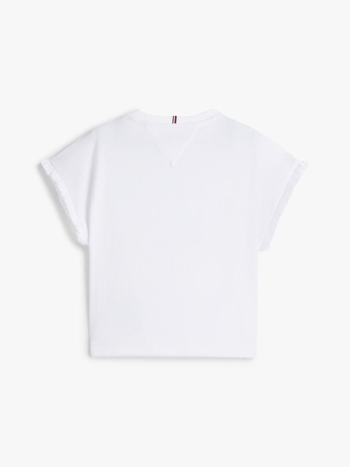 Adaptive Frill Sleeve Relaxed T-Shirt — White