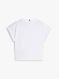Adaptive Frill Sleeve Relaxed T-Shirt — White 2