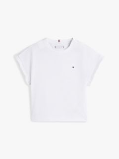 Adaptive Frill Sleeve Relaxed T-Shirt — White 1