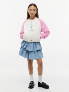 Chambray Tiered Skirt — Blue 1