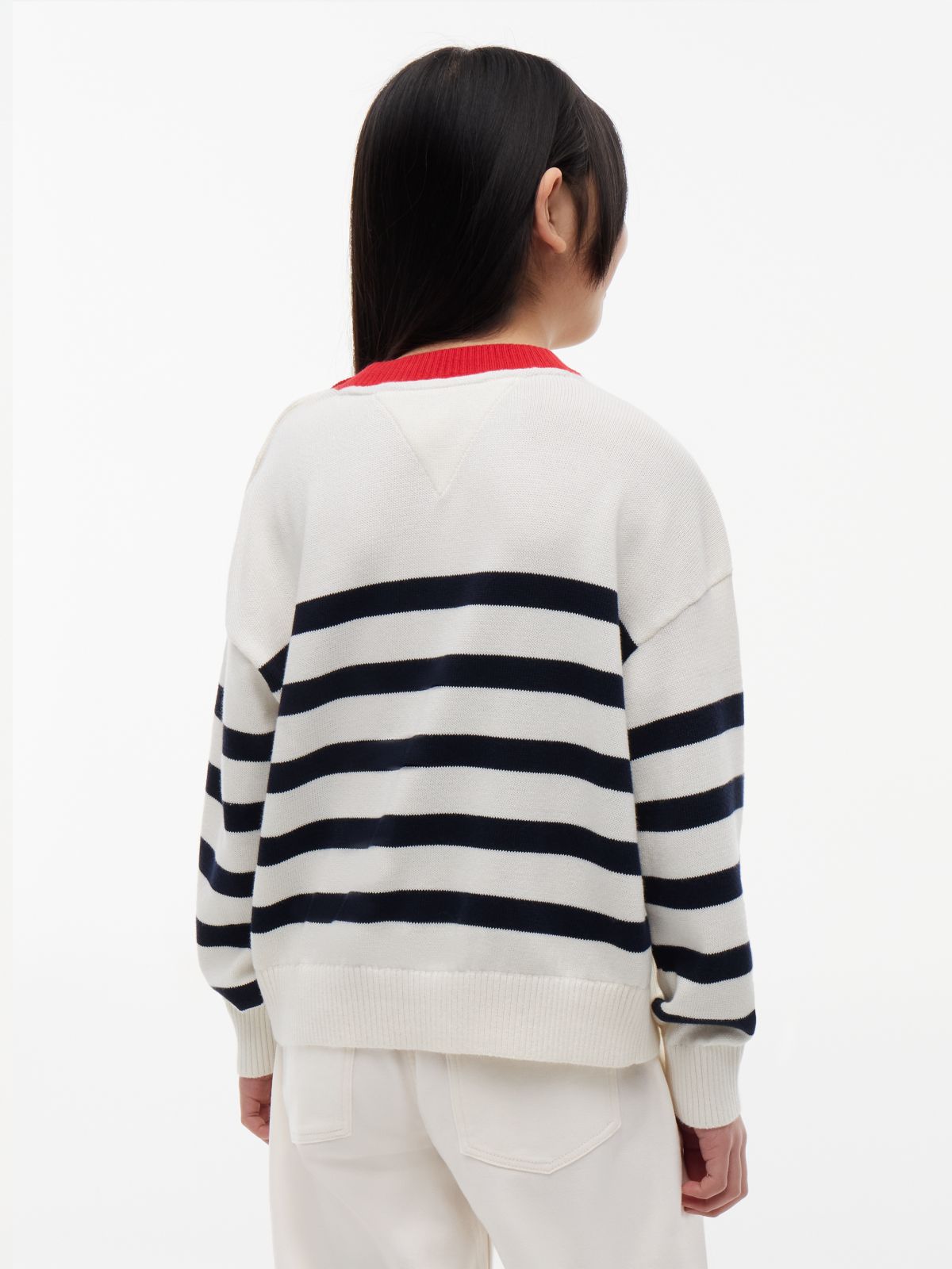 Gold-Tone Button Relaxed Jumper — Multi