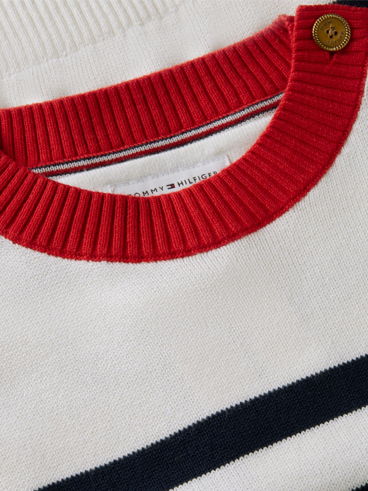 Gold-Tone Button Relaxed Jumper — Multi