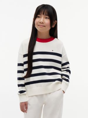 multi relaxed fit pullover mit goldfarbenen knöpfen für mädchen - tommy hilfiger