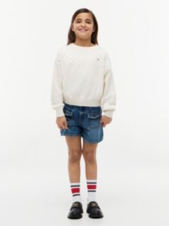 Pointelle Relaxed Balloon Sleeve Jumper — White 2
