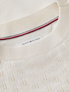 Pointelle Relaxed Balloon Sleeve Jumper — White 6