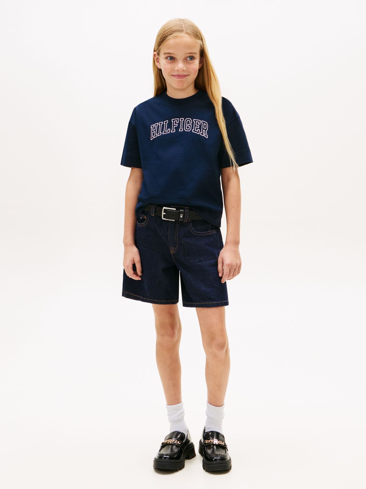 Logo Jersey Crew Neck T-Shirt — Blue