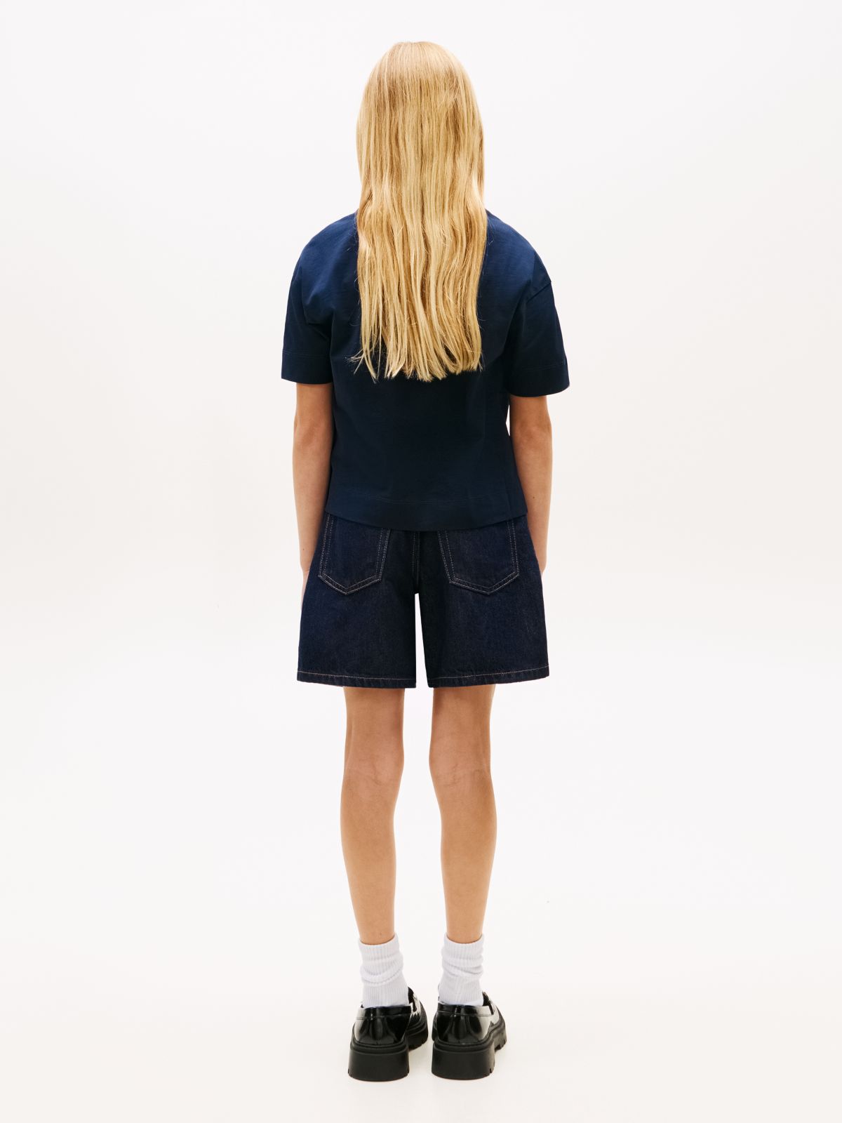 Logo Jersey Crew Neck T-Shirt — Blue