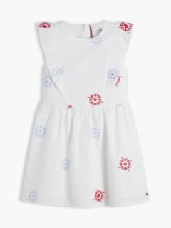 Broderie Anglaise Frill Sleeveless Dress — White 5