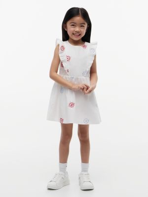 white broderie anglaise frill sleeveless dress for girls tommy hilfiger