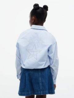 Regular Fit Back Diamanté Star Flag Shirt — Blue 4