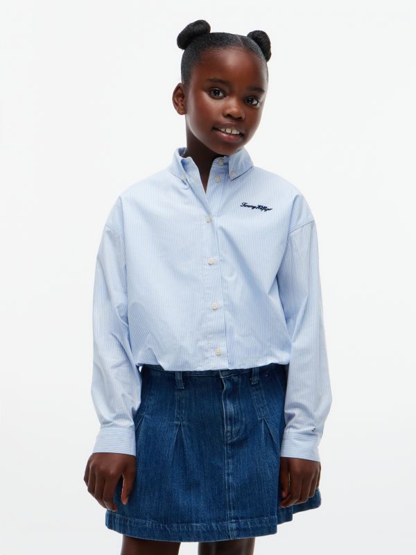 Regular Fit Back Diamanté Star Flag Shirt — Blue