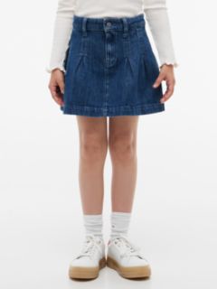 Pleated Denim Skirt — Denim 2