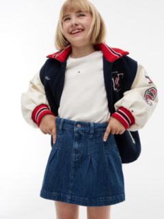 Pleated Denim Skirt — Denim 3